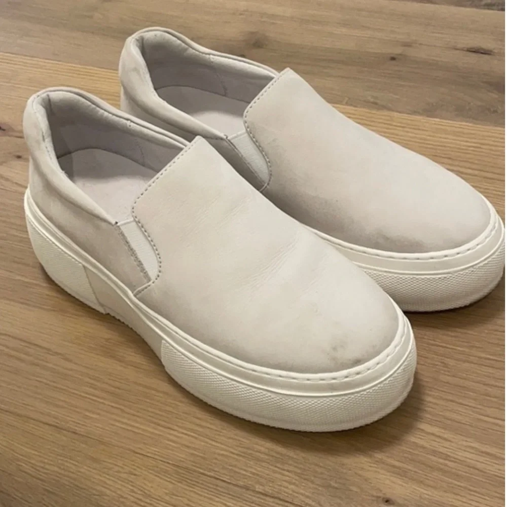 JSlides Aileen ivory leather sneakers 7.5